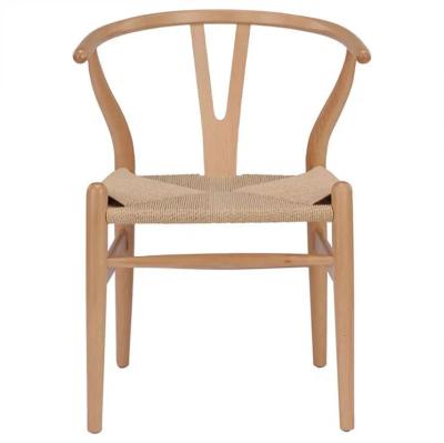 China Cooling Antique Y Shape Home Furniture Wishbone Hans Wegner Solid Wood Indoor Dining Chair With Rattan Seat for sale