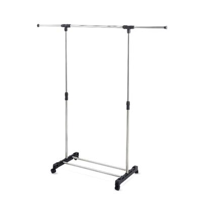 China Clothes Hanging Commercial Cheap Stainless Steel Standing Garment Adjustable Clothing Rack for sale