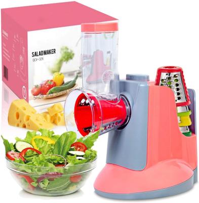 China High quality electric household salad maker with 5 stainless steel blades, electric slicer, grater, shredder for sale