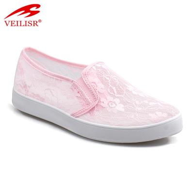 China Breathable Zapatos Ladies Lace Up Upper Slip On Shoes Women Casual Shoes for sale