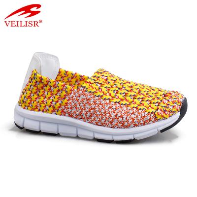 China Summer Breathable Outdoor Ladies Slip On Casual Sneakers Women Woven Shoes for sale