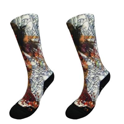 China White Antibacterial Fast Delivery 360 Min Order 1 Pairs Digital Print Socks Print Custom Design Logo Photo Colorful Sports Basketball Socks for sale