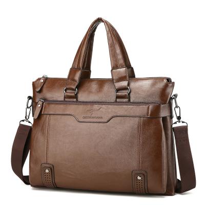 China Fashion Multi-Function Best-selling Waterproof Color Men's Vintage Business PU Leather Handbag Briefcase With Large Capacity for sale