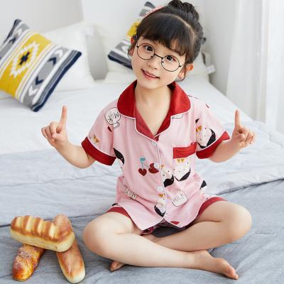 China Breathable 2 Piece Sleep Wear Cotton Children's Pijamas Para Mujer Pajamas Kids Shorts Girl Pajamas Set Pajamas_Kids_Set for sale