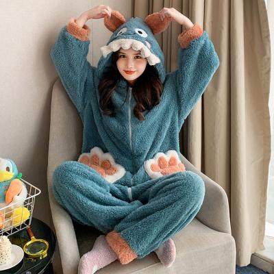 China One Piece Sleepwear Female Fleece Pajamas For Women Luxury Winter Thermal Cute Fleece Pajama Overalls Pillama Felpa Pijama for sale