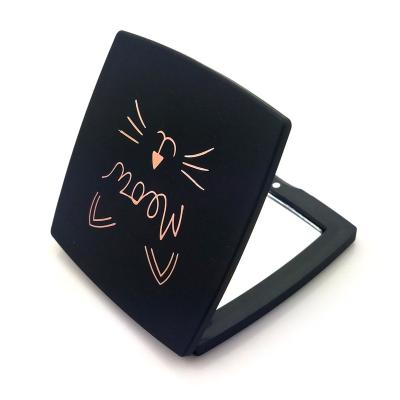 China Small Magnifying Plastic Folding Personalized Compact Mirror Square Hand Mirror for sale