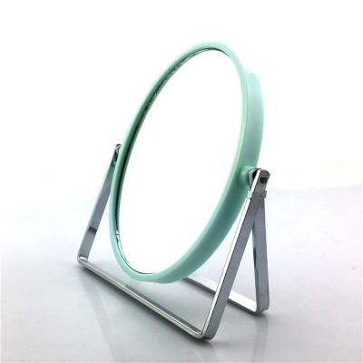 China Oval Shape Mirror Metal Frame Mirror Makeup Table Magnifying Desktop Mirror for sale