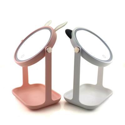 China Wholesale Custom Cute LED Lighted Vanity Mirror LED Cosmetic Mirror Led Desktop Mirror for sale