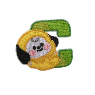 China Washable 3D Iron On Embroidery Patch For Apparel Custom Embroidered Patch For Hat Label Custom Patches Letter Garment Labels for sale