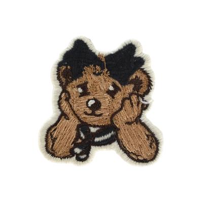 China Hot Selling 3D Washable Custom Cartoon Bear Woven/Embroidery Patches Sew On/Iron On Embroidered Patch Applique For Apparel for sale