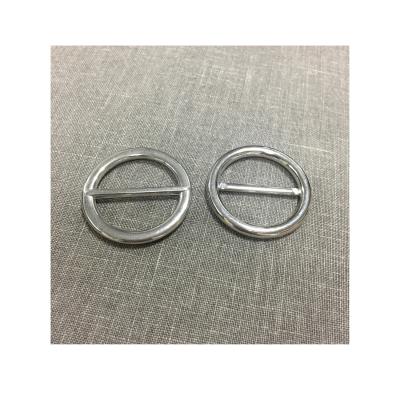 China Custom Silver High Quality Zinc Alloy Metal Ring Bags Simple Design Round Belt Buckles Hardware For Coat Garment Metal Accessory for sale