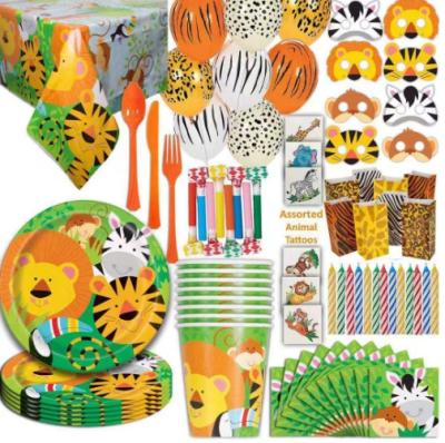 China For Wedding Safari Jungle Animal Event Party Supplies Wholesale Disposable Decorations For Kids for sale