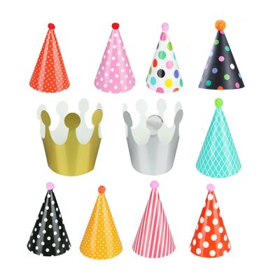 China white white board / white board / gray board custom design printing happy birthday party decorations kids hats kids gifts supplies diy paper crown paper hats for sale