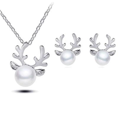 China Christmas Casual 2021 PC 3 Sets Pendant Necklaces Earrings Set Christmas Jewelry For Women Gifts for sale