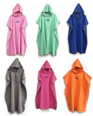 China Wholesale custom QUICK DRY beach hooded transitional travel microfiber suede surf poncho changing towel for sale