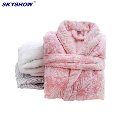 China Wholesale Comfy Bathrobe QUICK DRY Coral Fleece Terry Bathrobe Custom for sale