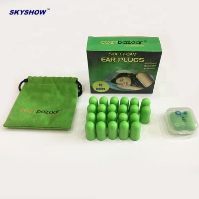 China Soil Resistant Skin In Custom Pack Reusable Eco Friendly PU Foam Earplugs Non-allergenic And No-irritant In Box for sale