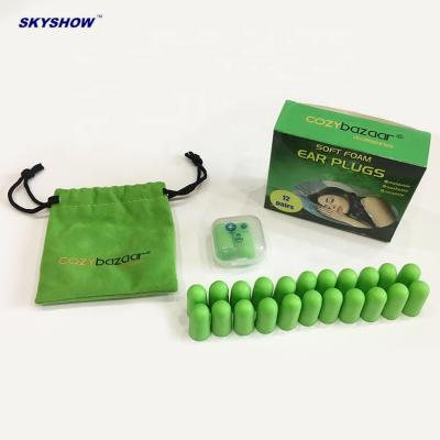 China Dirt resistant skin in non-allergenic and NO-irritating custom logo printing noise reduction PU foam earplugs for sleep for sale