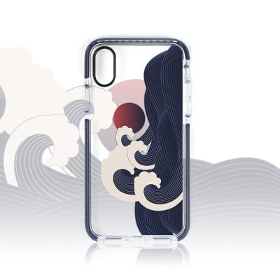 China Shockproof Custom Print Shockproof Strip TPU Mobile Phone Back Case For iPhone for sale