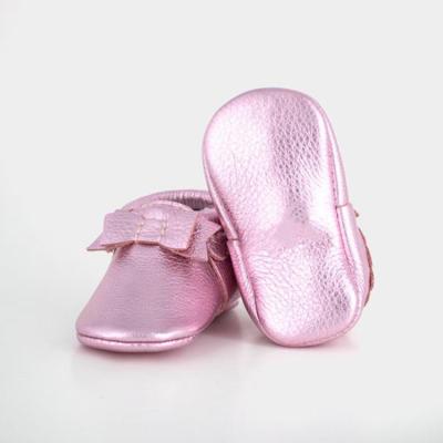 China Frosted Anti-slippery Rose Color Leather Baby Short Booties Toddler Shoes Girls for sale