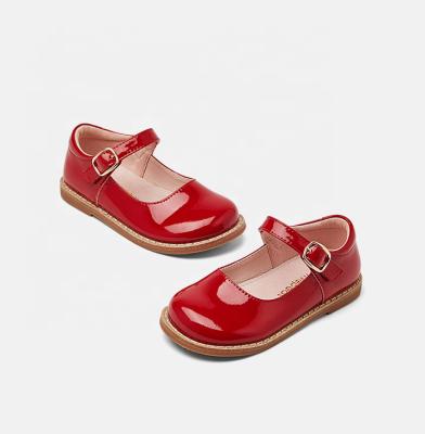 China Round Red Christmas Shoes Beautiful and Classic Kids Girls Patent Leather Mary Jane Dress Shoes for sale