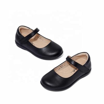 China Durable Black Sole Princess Shoes TPR Breathable Leather School Shoes Children Girls Kids Girls for sale