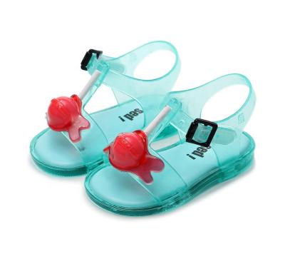 China 2020 Breathable Korean Style Anti-slippery Baby Shoes Soft Non Slip Clear Kids Cheap Jelly Sandals for sale