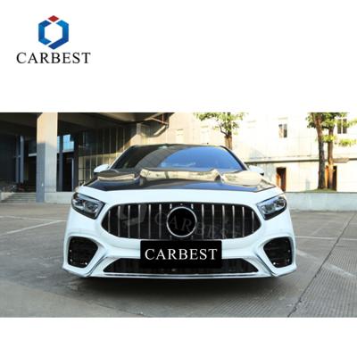 China PP Or ABS Carbest Design Cheap Auto Front Bumper Grilles Part Body Kits For W177 CLASS A Upgrade To A45 AMG for sale