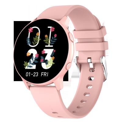 China IP68 Display Smart Women LCD Sleep Tracker Round Fitness Touch Screen Gaming Ladies Wristband Smart Watch for sale