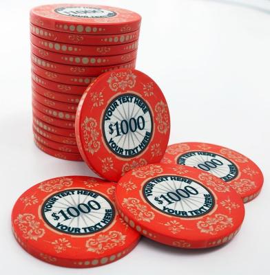 China Professional custom cheap black ceramic core paper casino chips makers casino 39mm poker chips cutstom logo for gambling games for sale