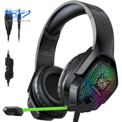 China Earphone X3 Wired Gaming Headset Over-Ear Gaming Headphones with Noise Canceling Microphone and LED Light for PS4, PC for sale