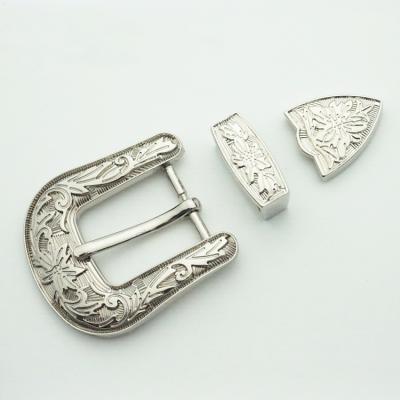 China 3pcs Western Buckle Set Factory Sale Widely Used 3 Piece Belt Buckle Set Various for sale