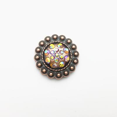 China Western Conchos Like Shape Belt Accessaries Rhinestone Cowgirl Bling Western Crystal Conchos for sale