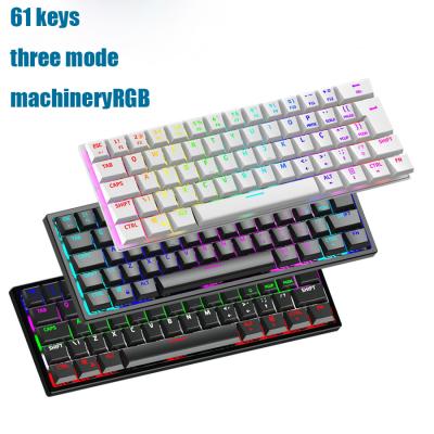 China RGB mini keyborad 61 mechanical keys wired and wireless backlight for mechanical gaming keyboard for sale