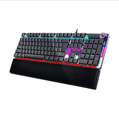 China Anti-ghosting 104 Key Per-Key Wired Keyboard with Hand Support Wired Green Shaft for E-sports Gaming Mechanical Keyboard for sale