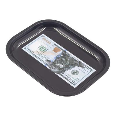 China Factory Direct 18*14cm Recyclable Rolling Tray Tin Smoking Trays Metal Tobacco Trays Colorful Designs for sale