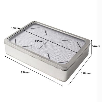 China Recyclable Customizable Rectangular Gift Box With Big Windows Food Metal Tin Box for sale