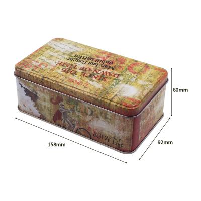 China Recyclable Custom Packaging Metal Box Rectangle Metal Tin Box With Matte Design for sale