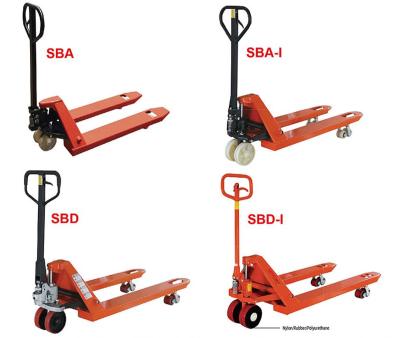 China 1150mm Fork Lift Manual Hand Pallet Truck with 1 Ton Load Capacity for sale