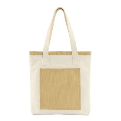 China Azo Free Handbag Folding Tote Shopping Bag Cotton Tote Bag Reusable Thick Canvas Heavy Duty Natural Color for sale