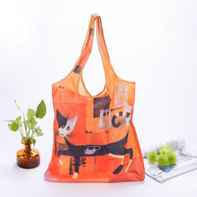 China Waterproof Nylon Folding Fold Out Reusable Eco Shopping Bag for sale