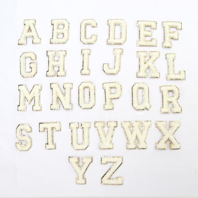 China Custom Size Self Adhesive Keymay 5.5cm Chenille Letter Patch With 3M Alphabet Sticker Full Set Patches Bag Hat Accessories for sale