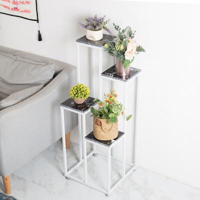 China 2023 Europe Modern Planter Stand Plant Pots Metal For Home Decor Marble Countertop Indoor Outdoor Potted Flower Stand for sale