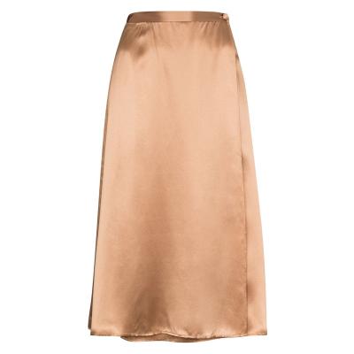 China OEM Plus Size Casual Women's High-Waisted Silk Satin Skirts With Button Closure for sale