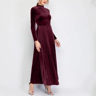 China 2021 Factory Wholesale Ladies Velvet Dress Anti-static Elegant Casual Dress for sale