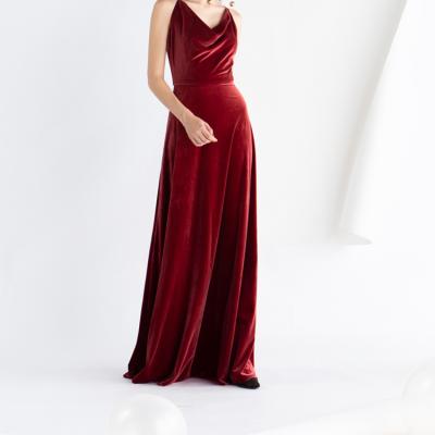 China Anti-static comes with the elegant retro velvet party temperament annual party evening dress for sale