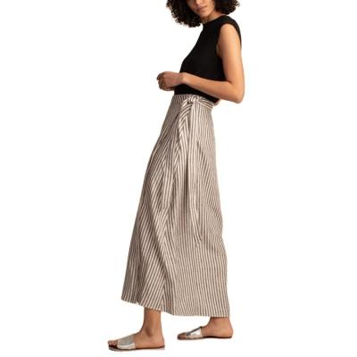 China Plus Size Garment Manufacturer Summer Long Skirts Striped Print Canvas Long Skirt for sale