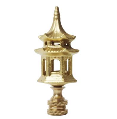 China Lamp finials are threaded 1/4-27 to fit floor lamp speaks all the time polished brass lamp finials/fan pull parts hardware use pagoda inch portable lamps H3.0 for sale