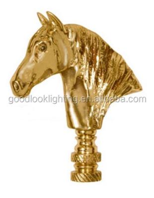 China Lamp finials are 1/4-27 threaded to fit floor lamp speaks all plated metal horse head lamp finials / lamp parts hardware use for 2.5 inch size portable lamps for sale