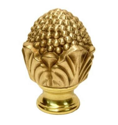 China Lamp finials are 1/4-27 threaded to fit floor lamp speaks all the time cast flower bud lamp finials/fan pull parts polished brass hardware used portable lamps H2.0 inches for sale